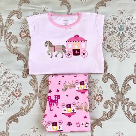 Gymboree Girls Pink Pajama Set Royal Castle Pattern NWT Size 12 - Picture 4 of 7